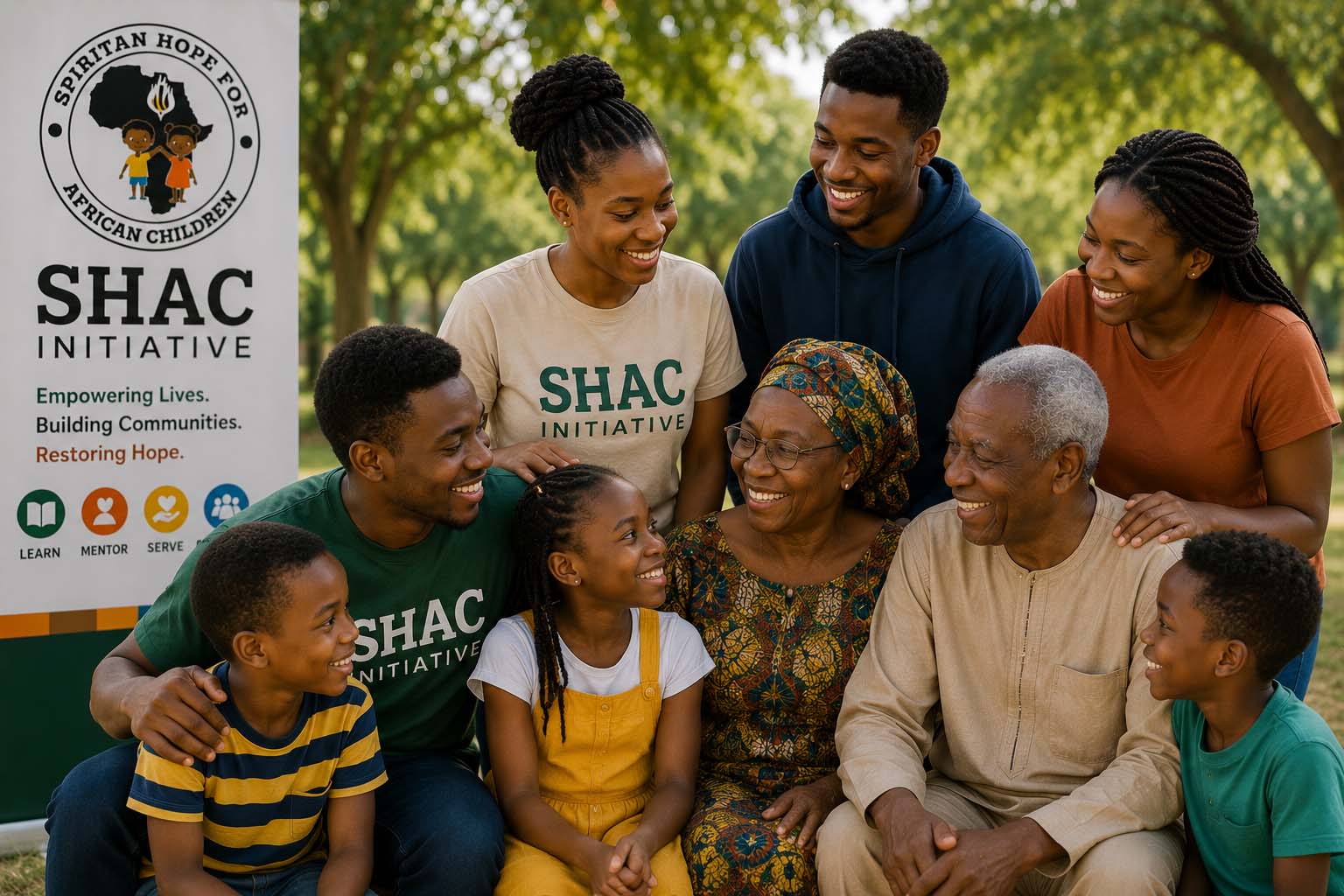 Young and older people connecting through a community activity